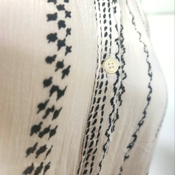 White Boho Losefitted Shirt Anne Taylor Loft - Picture 2 of 6